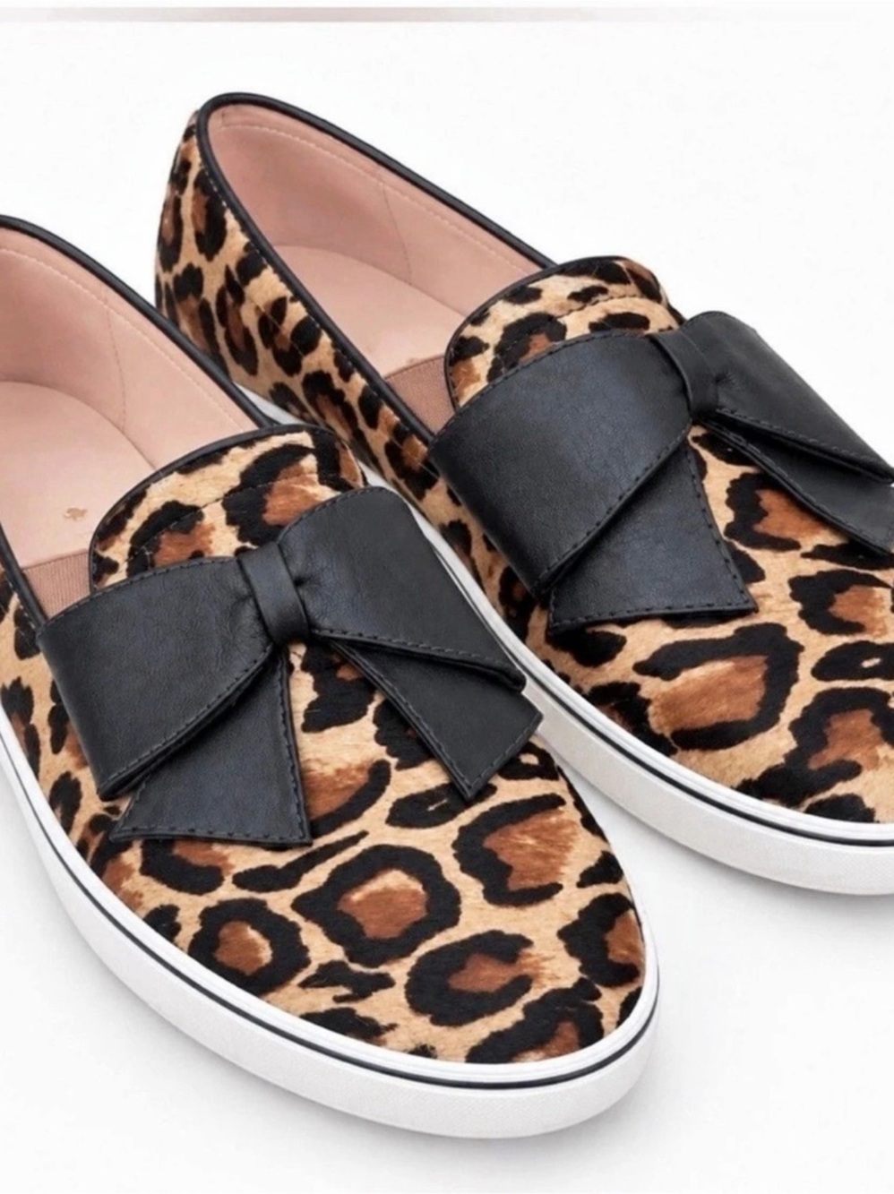 kate spade new york Leopard Bow Slip-On Sneakers Sz 7.5